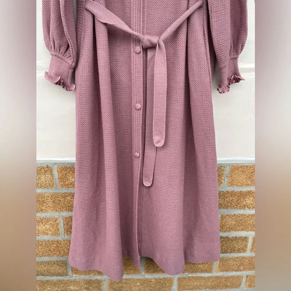 Liseuses Poggi 1973 virgin wool dusty pink duster large - Picture 6 of 17